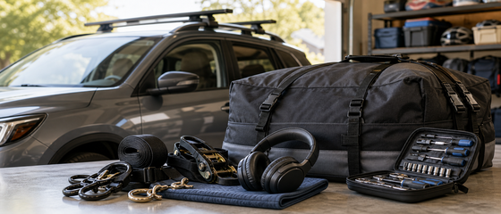 Cargo Rack Guide themed Audible listening scene